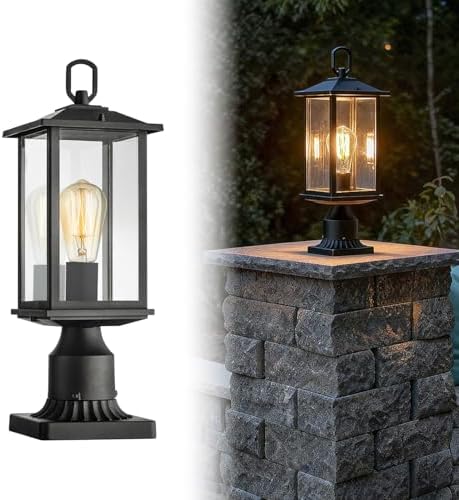 mirrea 18-Inch Outdoor Post Light, Matte Black