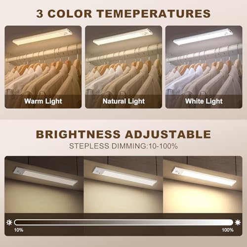 12 inch Wireless Motion Sensor Under Cabinet Lights, 4 Pack
