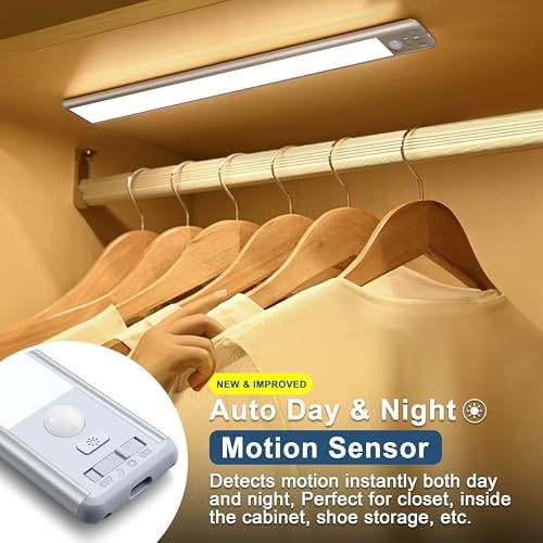 BLS 10inch Rechargeable Motion Sensor Under Cabinet Lights, 2 Pack