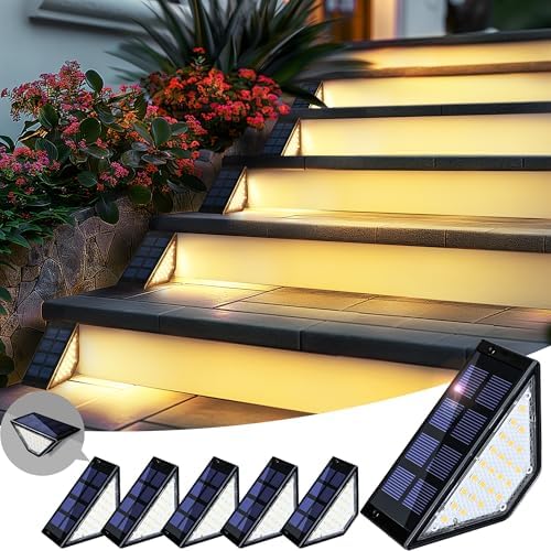 Solar Step Lights, 6 Pack, Warm White