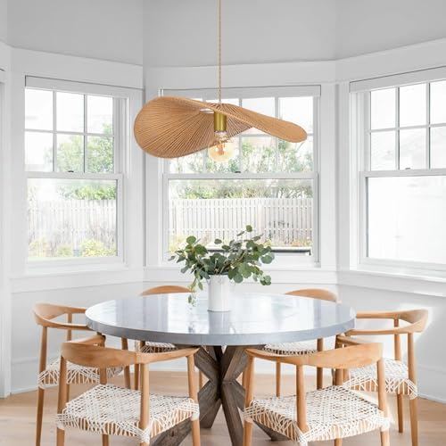 Arturesthome 19.68-Inch Boho Rattan Pendant Light