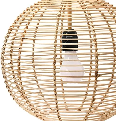 Modern Boho Handwoven Globe Rattan Pendant Light, Natural