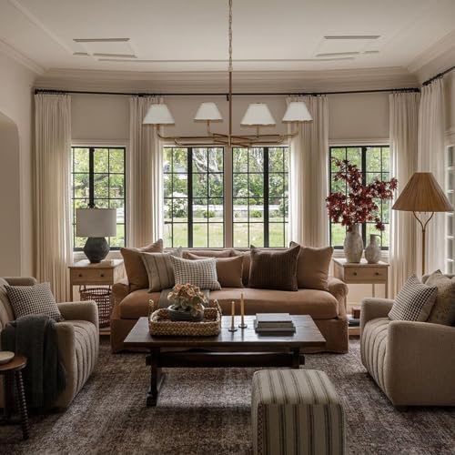 54-inch 4-Light Linen Chandelier