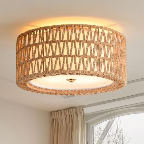 12.6" Rattan Ceiling Light