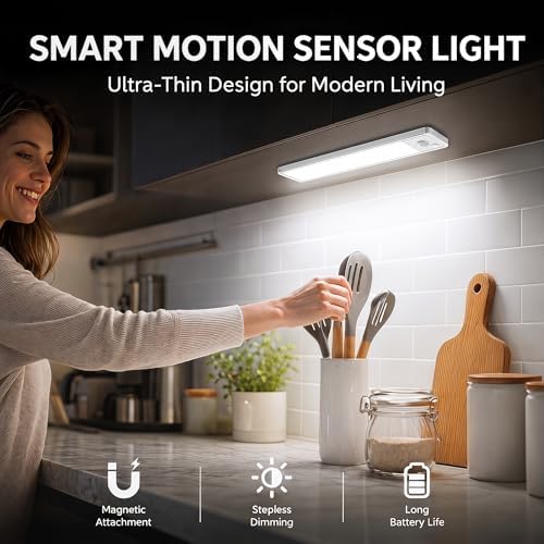 Rechargeable Under Cabinet Motion Sensor Lights, 5 Pack