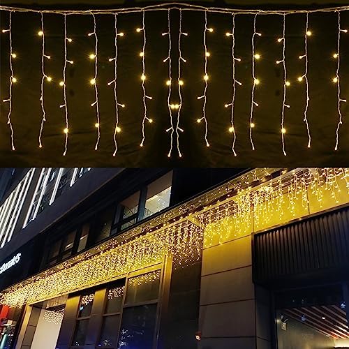 ZIMINGU Icicle Dripping Lights, 13FT, 144 LEDs