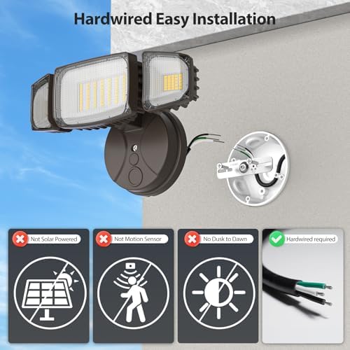 Olafus 80W 8000LM LED Outdoor Flood Light, Black