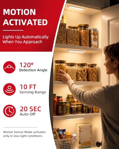 6-Pack Motion Sensor Under Cabinet Lights