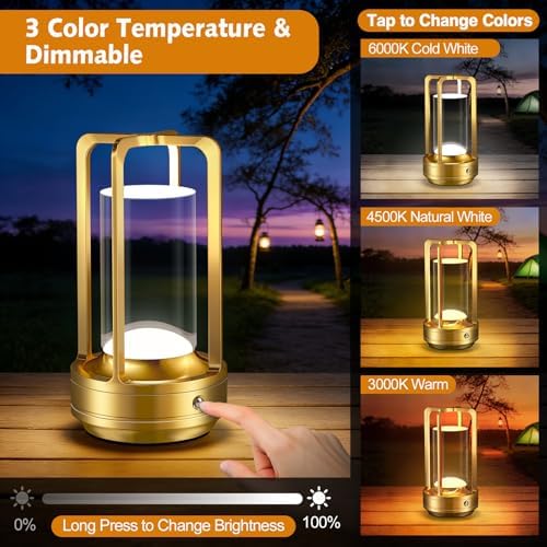 Rechargeable Portable Table Lamp, 3 Colors