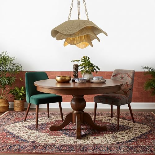 23-Inch Cream 1-Light 3-Tier Rattan Pendant Light