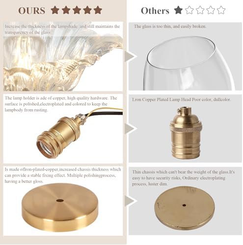 11" Vintage Transparent Semi Flush Mount Ceiling Light