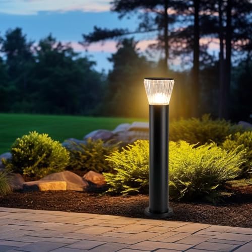 Outdoor 9W LED Post Light, 24-Inch Black Bollard