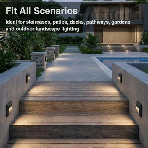 ZONK Outdoor Indoor Step Lights 110V-240V, Non-dimmable 4000K Stair
