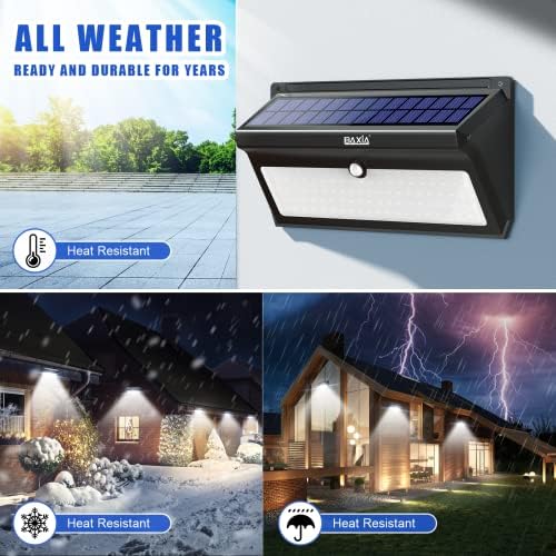 Solar Motion Sensor Security Lights, 2000LM, 4 Pack