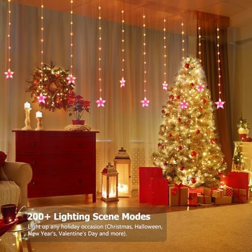 Star Curtain Lights, 10ft x 3.3ft, RGB