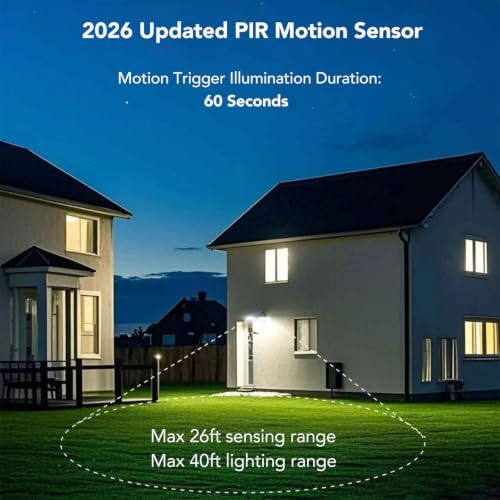 EMANER Motion Solar Lights Outdoor, Solar Floodlight, Stay On or