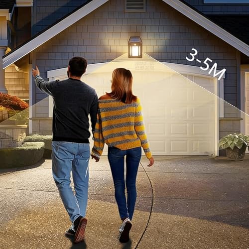 Outdoor Solar Wall Lanterns, 4 Pack, Black