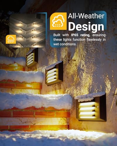 Sunco Lighting 4-Pack 5W LED Outdoor Step Lights, Bronze