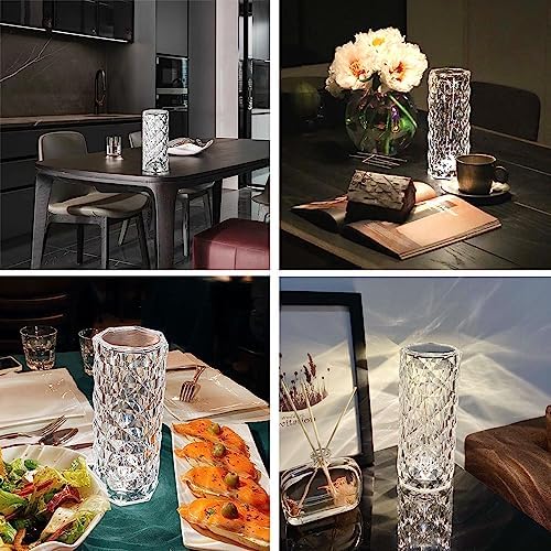 Portable Crystal Rechargeable Table Lamp, White