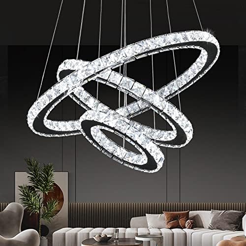 Buccleuch Modern Crystal Chandelier, Silver