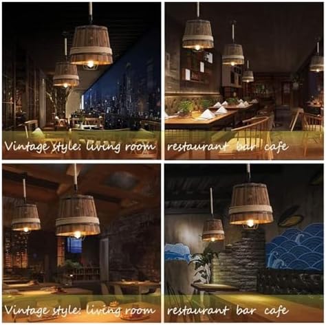 Modern Industrial Wood and Metal Pendant Light