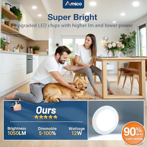 Amico 24 Pack 6 Inch LED Recessed Light