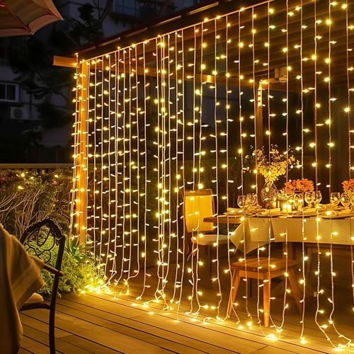 Dazzle Bright 300 LED Curtain Lights, Warm White
