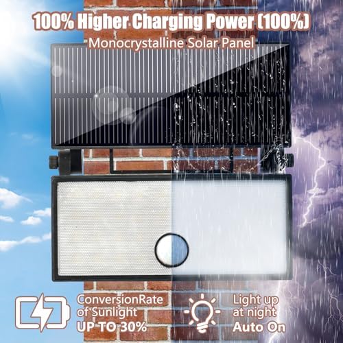 2-Pack Solar Outdoor Motion Lights, 3 Lighting Modes