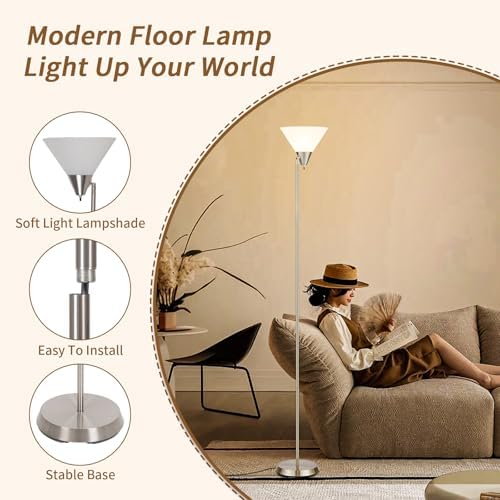 HonoDing Floor Lamp Standing Lamp Adjustable Head Arcylic Shade Floor