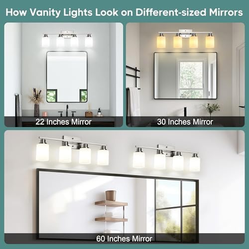 Ascher 4-Light Bathroom Vanity Light, Brushed Nickel