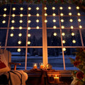 Quntis 50 LED Snowflake Christmas Window Lights, Warm White