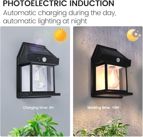 4pcs Solar Fence Lights, Motion Sensor, 600LM