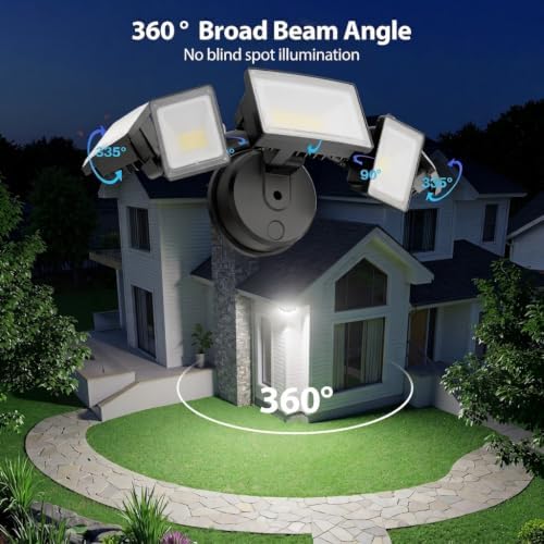 Olafus 180W Outdoor LED Flood Lights, 6500K Black