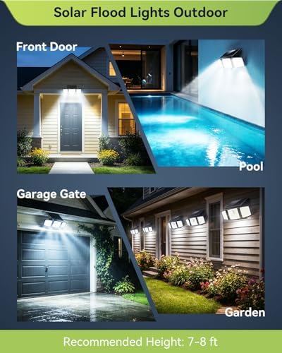 daphino 2500LM Solar Motion Sensor Lights, 2 Pack