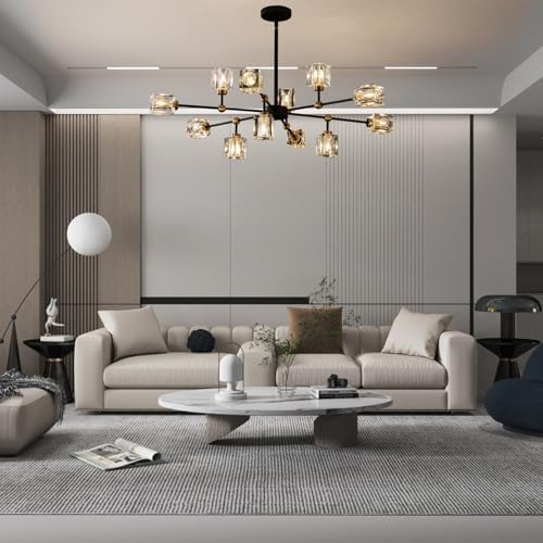 12-Light Modern Crystal Sputnik Chandelier