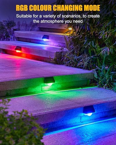Brightown 4-Pack Solar Step Lights, Multiple Color Modes