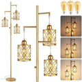 ROTTOGOON 68" Dimmable Gold Floor Lamp, 3-Light