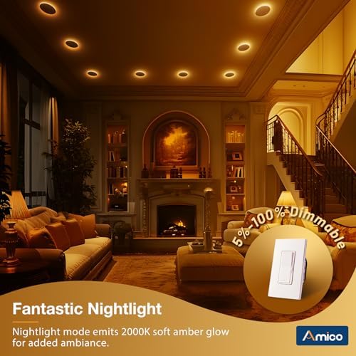 Amico 12 Pack 6 Inch LED Recessed Light