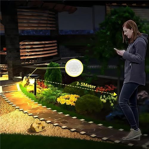S NMT Solar Garden Pathway Lights, Motion Sensor, Waterproof