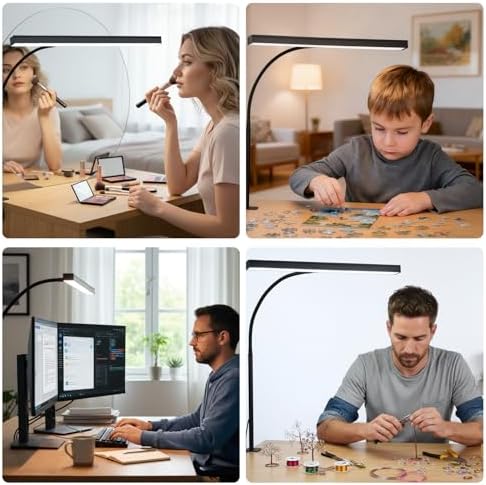 LED Clamp Desk Lamp, 1200LM, Black