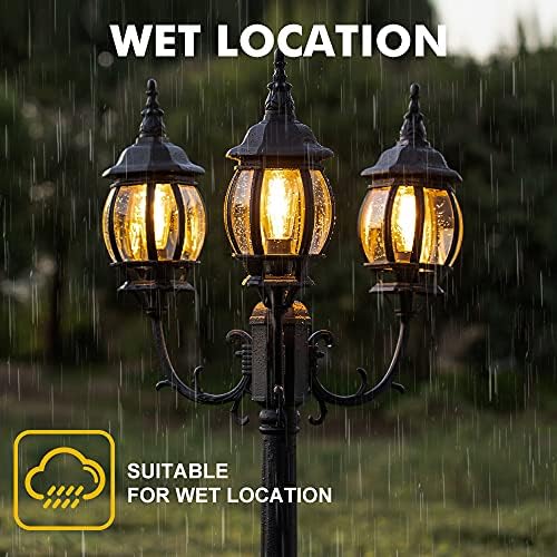 LUTEC LED Triple-Head Outdoor Post Light, Black