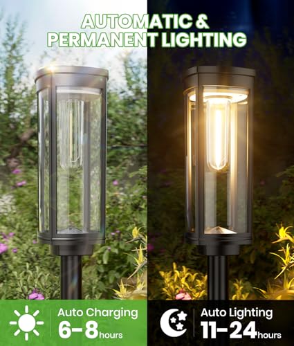 BITPOTT Solar Pathway Lights — Warm White, 8-Pack - view 4