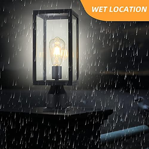Windben Large Outdoor Post Light, 14.7-Inch, Matte Black