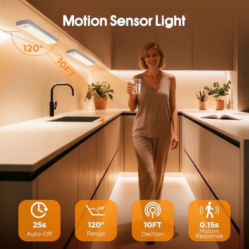 Rechargeable Dimmable Motion Sensor Under Cabinet Lights