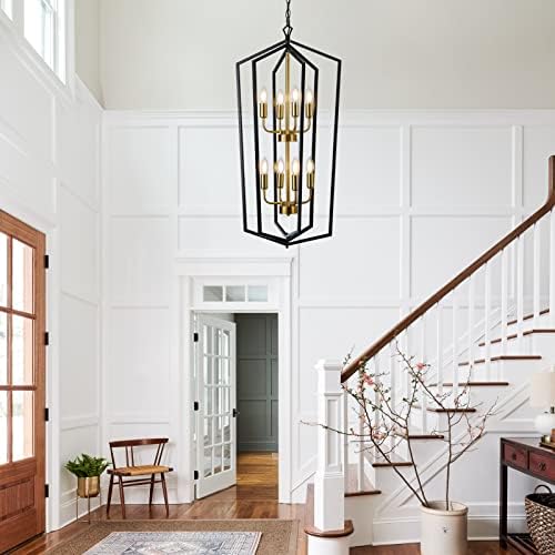 Lanhall 8-Light Black Lantern Pendant Light