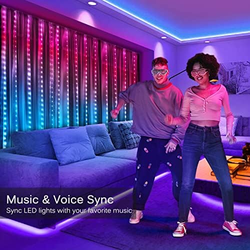 LED Curtain Lights, 9.8ft x 9.8ft 300 LED Color Changing
