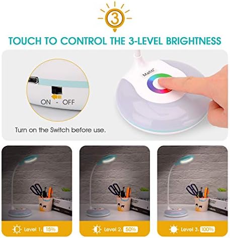 mafiti Cordless Rechargeable LED Desk Lamp, RGB