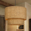 Arturesthome 23.62" Natural Rattan Drum Chandelier