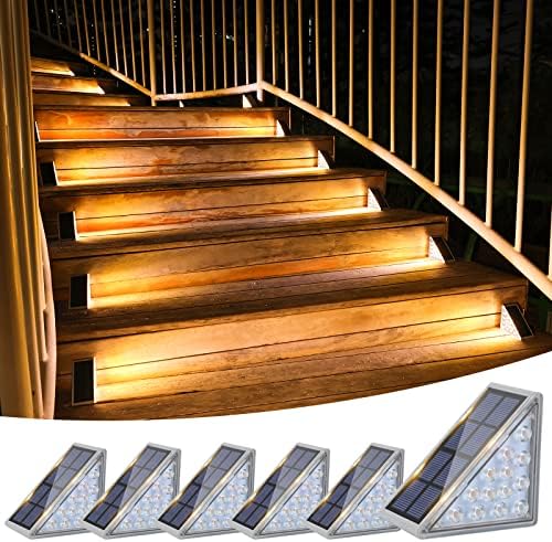 VOLISUN Solar Stair Lights, 6 Pack, Waterproof