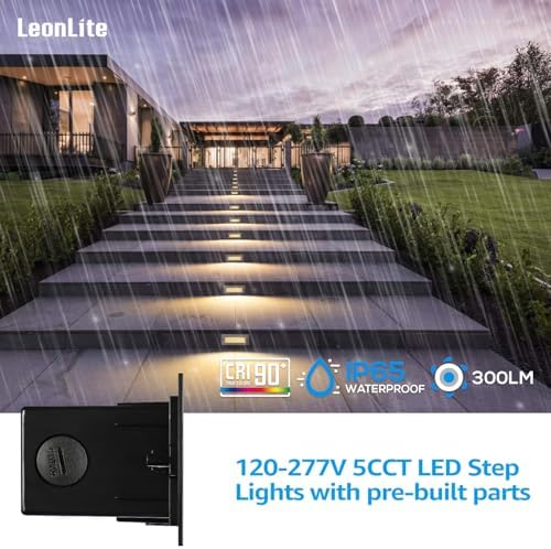 LEONLITE LED Step Lights, Satin Nickel, 3-Pack